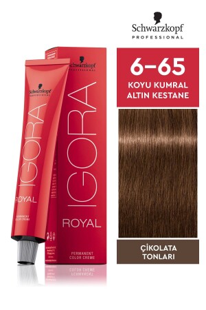Royal 6-65 Dark Auburn-Gold Chestnut Haarfärbemittel 60 ml 4045787207026 - Igora