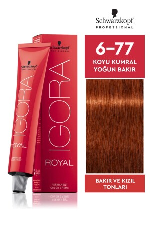 Royal 6-77 Dark Auburn Intense Copper Hair Dye 60ml - Igora