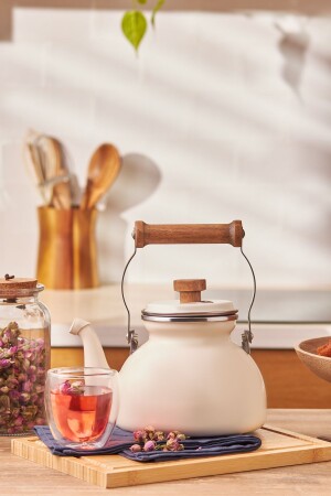 Royal Enamel Teapot Cream - Emsan