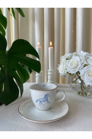 Royal Series Porcelain Teacup Double Sided (1 Piece Blue) 039 - BOES Porselen