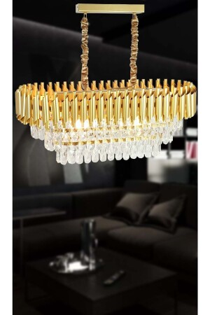 Roza Varaklı Gold 75x35 Crystal Stone Luxury Chandelier 75X35KD - MATMAZEL AKSESUAR