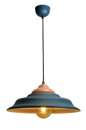 Rsylight Retro Metal Dekoratif Rustik Antrasit Içi Gold Tekli Sarkıt Avize Çap 41 DY50005 - Dylight