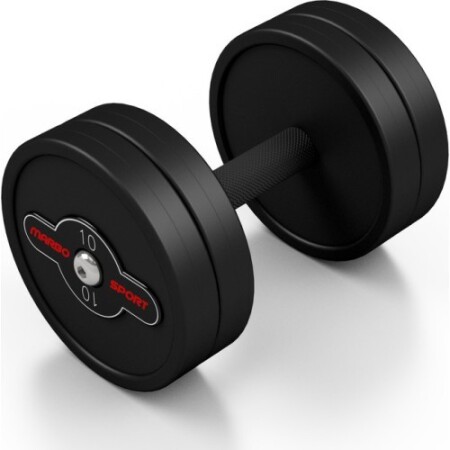 Rubberized dumbbell Marbo - 10 kg, black - Marbo Sport