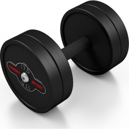Rubberized dumbbell Marbo - 17.5 kg, black - Marbo Sport