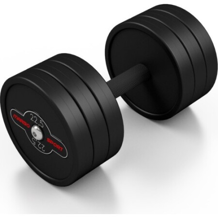 Rubberized dumbbell Marbo - 22.5 kg, black - Marbo Sport