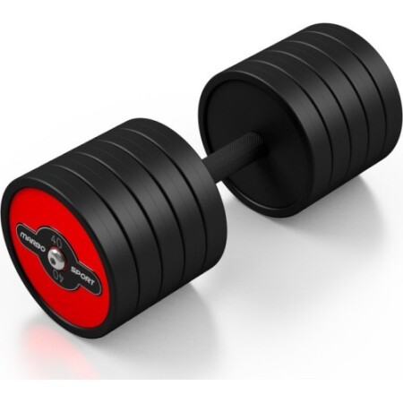 Rubberized dumbbell Marbo, 40kg, red - Marbo Sport