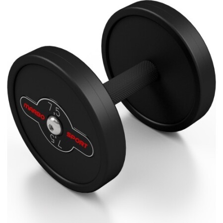 Rubberized dumbbell Marbo - 7.5 kg, black - Marbo Sport