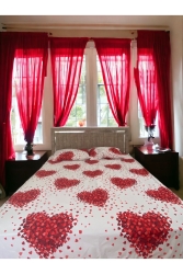 Ruby Love Red Çift Kişilik Lastikli Çarşaf 2 Adet Yastık Kılıfı (160 X 200) TDG0132 - TDG HOME