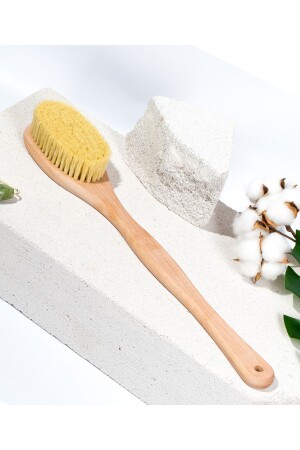 Rückenbürste, natürlicher Kaktus, vegane Duschbürste, oval, Name kann auf spezielle Tragetasche geschrieben werden - Efsoon Organics