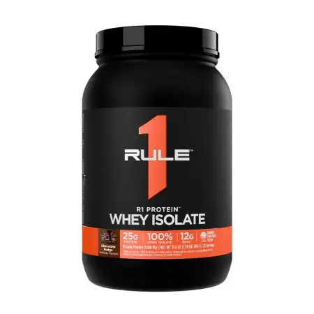 Rule1 R1 Protein Whey Isolate (896 g, Chocolate Fudge) - Rule1
