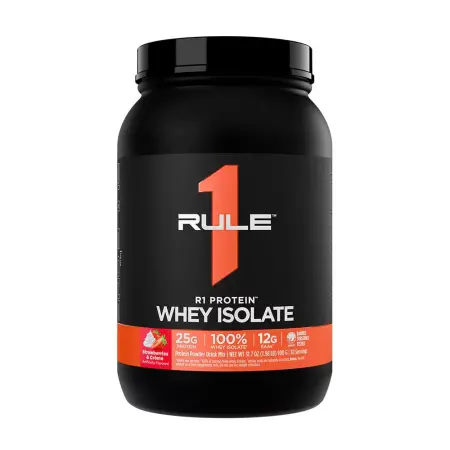 Rule1 R1 Protein Whey Isolate (900 g, Strawberry & Cream) - Rule1