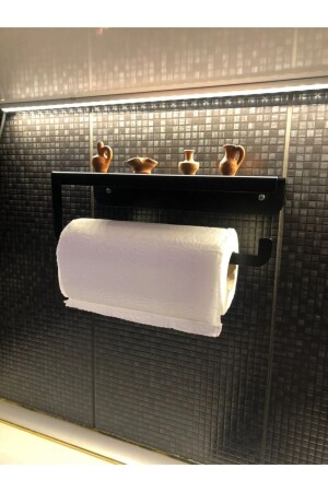 Rulo Kağıt Havluluk Peçetelik Banyo Düzenleyici Siyah Kagıt - Jaguart