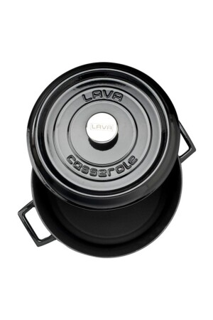 Runder Topf aus Gusseisen, Durchmesser (ø) 28 cm – Trendy Black LV-Y-TC-28-K2-BL - Lava