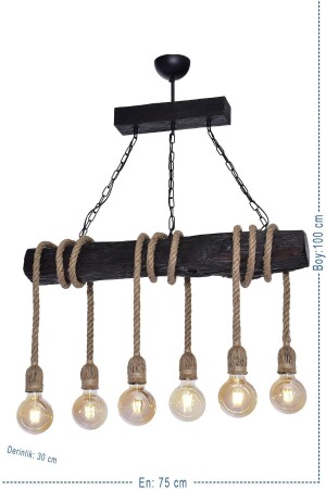 Rustic 6 Piece Wood Modern Wood G-821-S6 - Trendylight