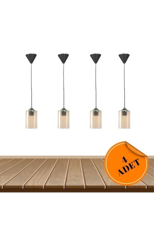 Rustic Acrylic Yellow Mica Glass 4-Piece Living Room Kitchen Bathroom Pendant Lamp Chandelier TYC00636621549 - MHK Collection
