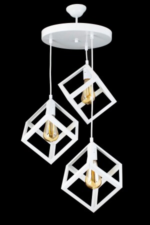 Rustic Retro Model Geometric Pendant Lamp Metal Cube Chandelier - Lambadar
