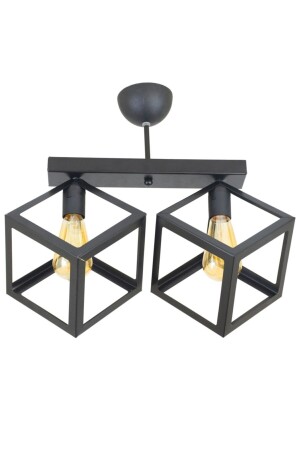 Rustic Retro Model Geometric Plafonier Metal Cube Chandelier LMBDR35291 - Lambadar