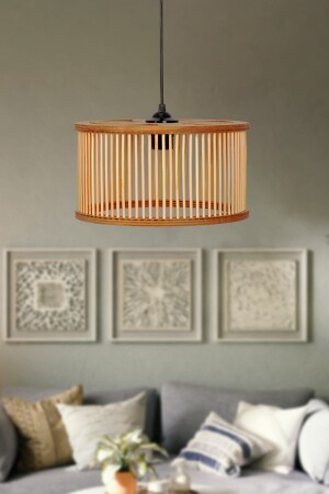 Rustic Series Daisy Bamboo Pendant Lamp Chandelier 30cm 0799906428697 - AHŞAP FABRİKASI