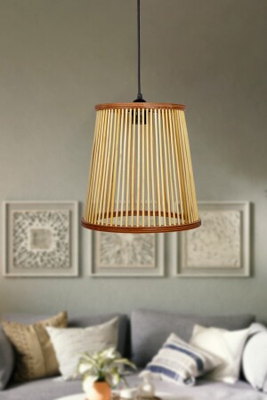 Rustic Series Large Ayder Bamboo Pendant Lamp Chandelier 28cm 0799906428703 - AHŞAP FABRİKASI