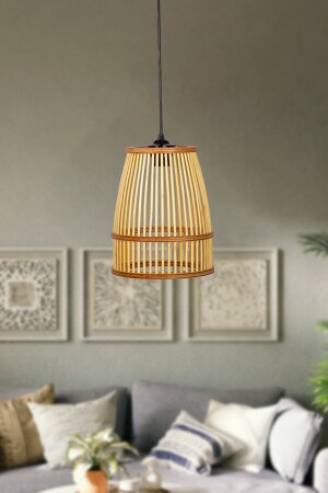 Rustic Series Lavinia Bamboo Pendant Lamp Chandelier 30x20cm 0799906428710 - AHŞAP FABRİKASI