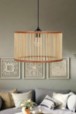 Rustic Series Ottoman Bamboo Pendant Lamp Chandelier 35cm 0799906428680 - AHŞAP FABRİKASI