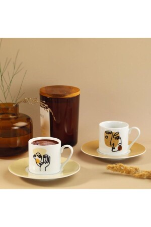Rüya 4 Piece Coffee Cup Set for 2 Persons Ru04kt42011369 PRA-4067452-0572 - Kütahya Porselen