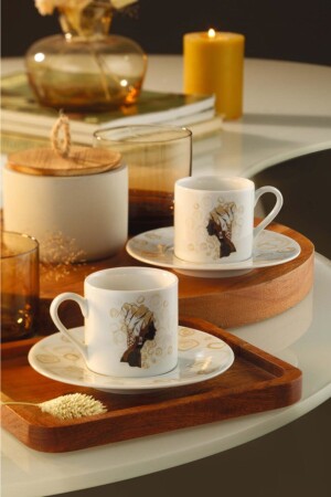 Rüya 4-teiliges 11484 Kaffeetassen-Set für 2 Personen RU04KT42011484 - Kütahya Porselen