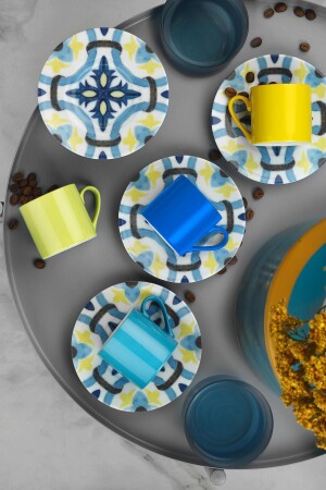 Rüya 8 Piece Coffee Cup Set for 4 Persons 98302 NNRU08KT898302 - Kütahya Porselen