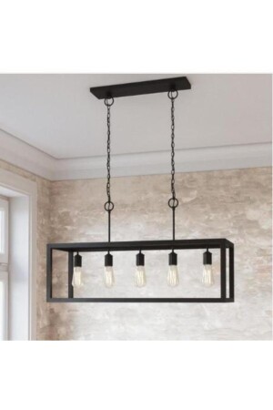 Rys Retro Metal Black Table Top Pendant Lamp Chandelier with 5 Rows rys00258 - Rsylight