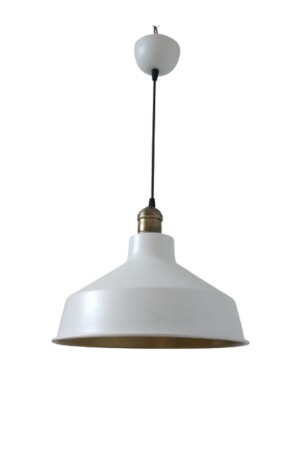 Rys Retro Metal Decorative White Single Pendant Lamp Chandelier with Gold Inside Antique Lampshade Diameter: 30 Cm rys6005 - Rsylight