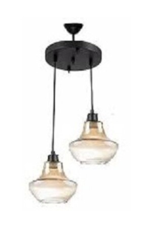 S Retro Ikili Sarkıt Avize Bal Cam 30 Cm MYL00002 - demet habek mylights