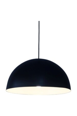 S Retro Metal Sarkıt Avize Siyah Içi Beyaz 40cm MYL000046 - demet habek mylights