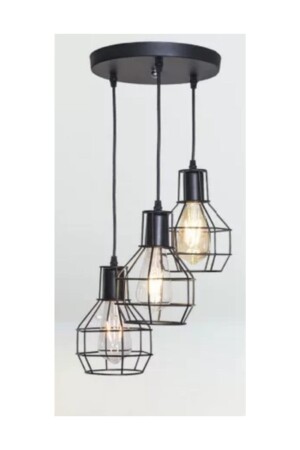 S Retro Rustic Cage Triple Pendant Lamp Chandelier Width 30 Cm MYL000985 - demet habek mylights