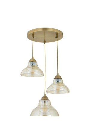 S Retro Rustic Triple Honey Glass Antique Rustic Pendant Lamp Chandelier MYL002106 - demet habek mylights