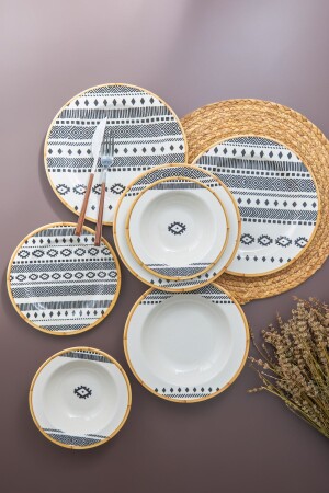 Saba 24 Piece Porcelain Dinner Set for 6 People 153. 03. 06. 9063 - Karaca