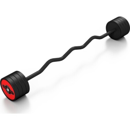 Sabit ağırlıklı, kauçuk kaplı, kavisli ağırlıklı Marbo Sport, 35 kg, kırmızı - Marbo Sport