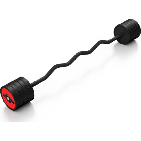 Sabit ağırlıklı, kauçuk kaplı, kavisli ağırlıklı Marbo Sport, 45 kg, kırmızı - Marbo Sport