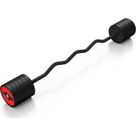 Sabit ağırlıklı, kauçuk kaplı, kavisli ağırlıklı Marbo Sport, 55 kg, kırmızı - Marbo Sport