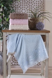 Sacaklı 4'lü 50x90 Cm El & Yüz Havlu Seti - Pamuklu My-1071 - FEEL