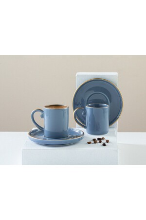 Sacha Porcelain Set of 2 Coffee Cups 85 Ml Blue 10036363 - English Home