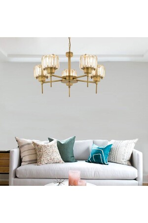 Sadem 5 Piece Antique Crystal and Stone Modern Design Living Room-Bedroom-Living Room Crystal Chandelier 7000-1146-11-05 - Apliqa