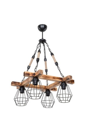 Sadom Lux Wooden Rope Chandelier mng. 8602 - manogrup avize aydınlatma