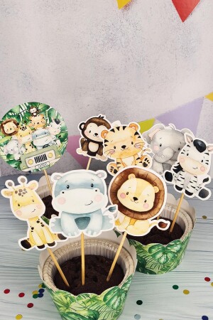 Safari Concept Toothpick Ornaments Cupcake Ornaments Luxury Large Size Pack of 10 - Pekshop