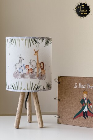 Safari Cute Animals Patterned Children's Room Lampshade Table Lamp TLAB-041 - Talia Home