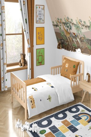 Safari Lion and Forest Patterned Duvet Cover Set TLAN-011 - Talia Home