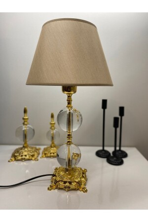 Safderun Series Crystal Glass 2 Ball Lampshade, Table Lamp, Lux Lampshade, Home Gift Lampshade Lux zamaktektop2li - asellus