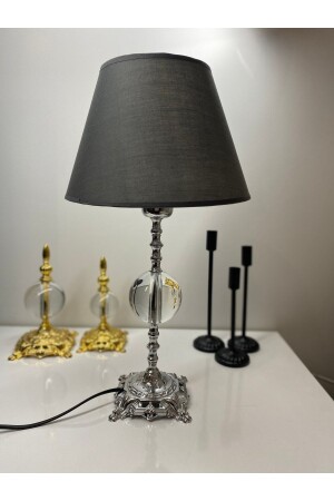 Safderun Series Crystal Glass Lampshade, Chrome (silver) Table Lamp, Lux Lampshade, Home Gift Aba zamaktektopsilver - asellus