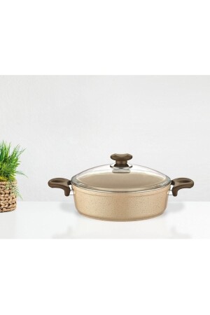 Saffron Paste Flat Granite Flat Pot 30 Cm 9907 - Gülsan