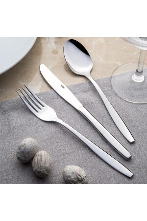 Sahra Sade 77 Piece Knife Fork Spoon Set for 12 People NHRSHR77PRC - Nehir