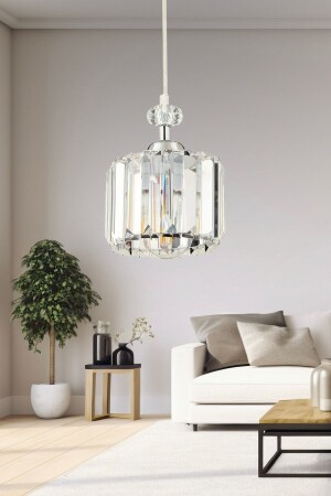 Saka Single Chrome Crystal, Stone Modern Design Kitchen Crystal Pendant Lamp Chandelier 7000-1097-10-01 - Apliqa
